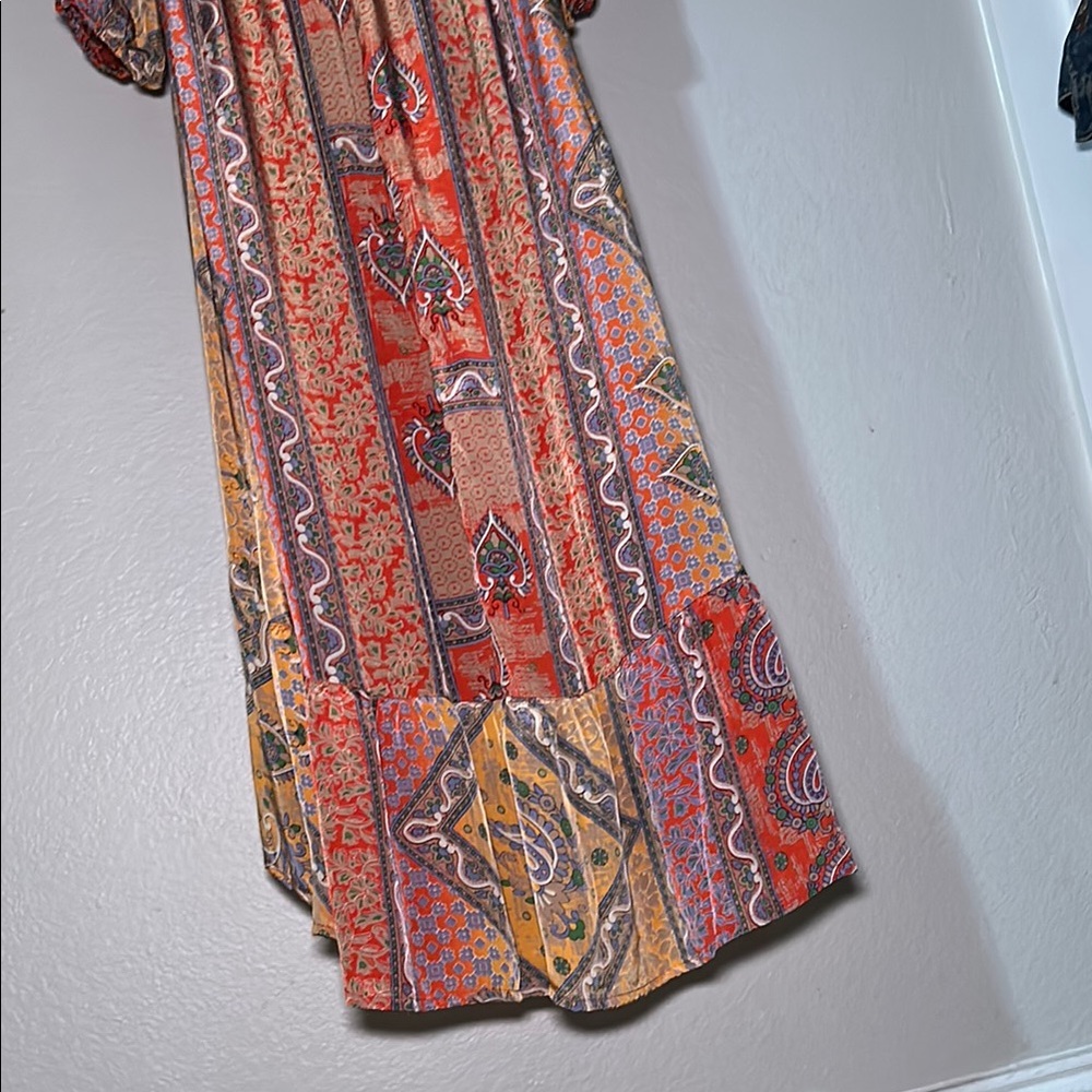 Bohemian Red Paisley Maxi vintages Dress - Picture 9 of 9